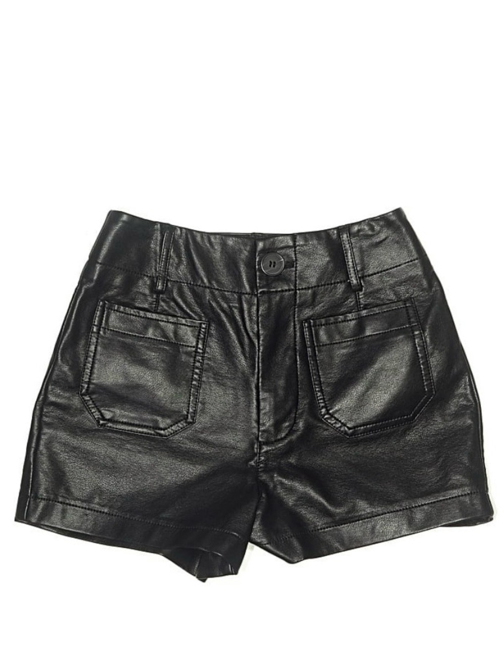 Maeve Black Faux Shorts with Front Patch Pockets